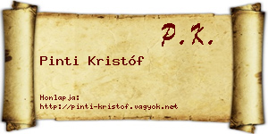 Pinti Kristóf névjegykártya