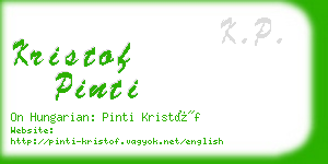 kristof pinti business card